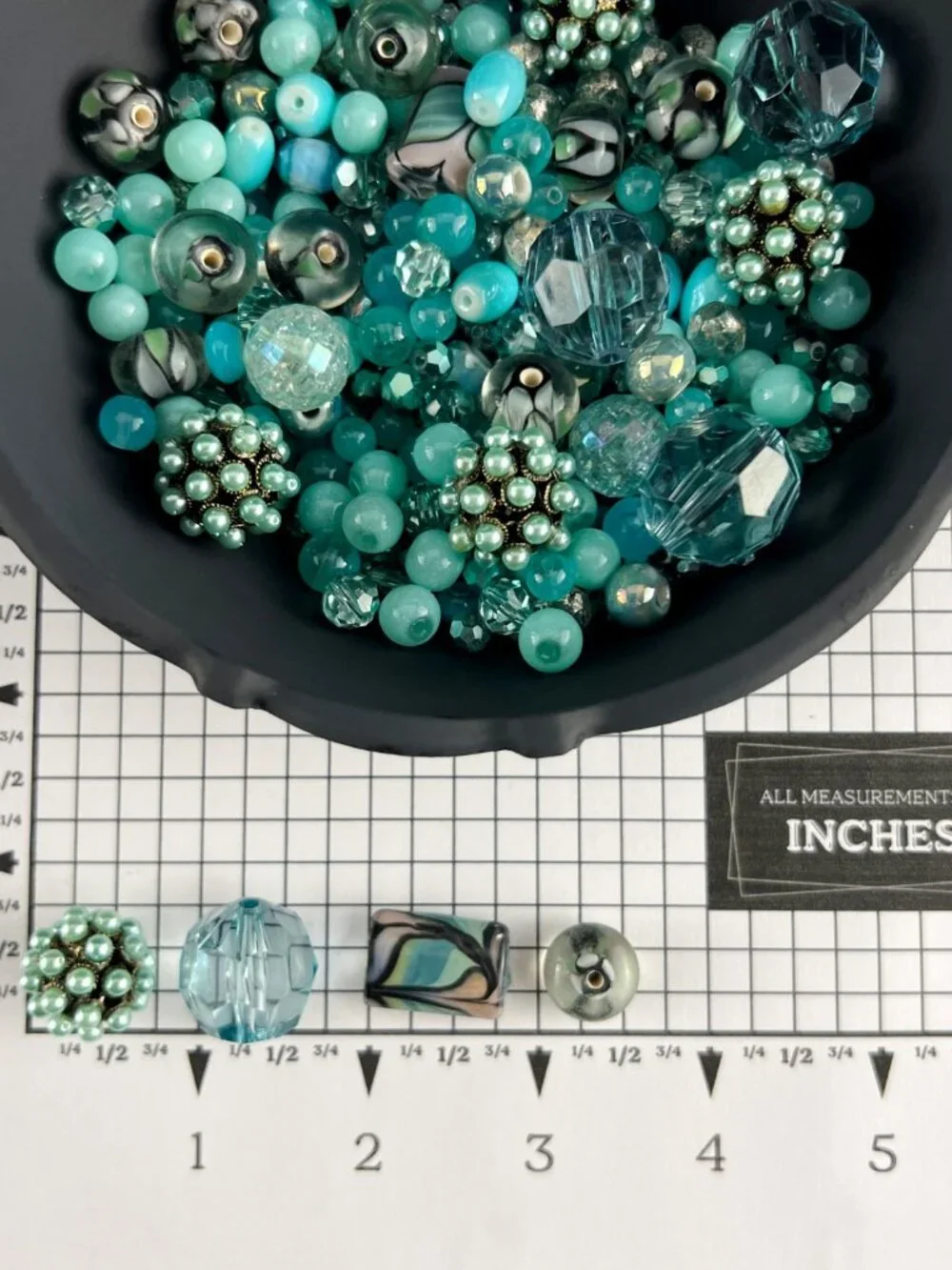 Variety Mix Aqua Green Bead Soup Jewelry Making Supplies Large Lot 8.5 oz